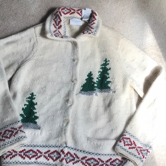 Liz Claiborne Lambs Wool and Rabbit hair Christmas/winter cardigan - Picture 1 of 11